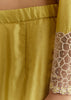 Green Thread And Sequins Work Kurta Set With Net Dupatta In Fuji Silk