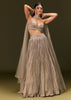 Gold Embroidered Sweetheart Neck Blouse With Lehenga And Choker Dupatta