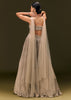 Gold Embroidered Sweetheart Neck Blouse With Lehenga And Choker Dupatta