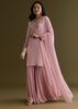 Light Pink Chinon Cutdana Sharara Suit