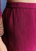Wine Silk Kurta Set With Zari Palazzo And Butti Dupatta