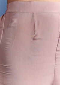 Lavender Chinon Kurta Set With Moti And Cutdana Dupatta