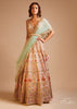 Powder Pink Lehenga Choli In Raw Silk With Multi Colored Resham And Sequins Embroidered Floral Jaal And Ethnic Motifs