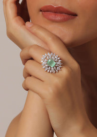 Shimmering Splendor Green Cocktail Ring