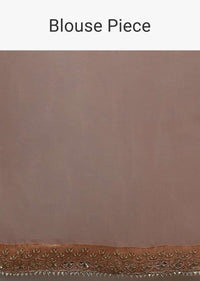 Shrimp Peach Saree In Organza With Foil Printed Floral Buttis And Gotta Lace On The Border Online - Kalki Fashion