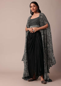 Silk Printed Jacket And Dhoti Set