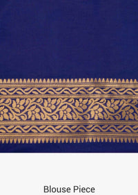 Silk saree in rani pink with gold pallav border only on Kalki