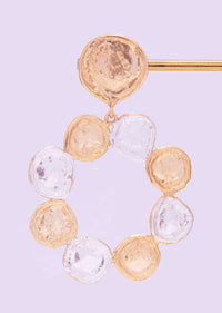 Silver And Gold Shade Flat Metal Coated Tribal Style Party Wear Earring Online - Kalki Fashion