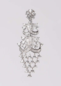Silver Dangling Earrings Studded With Bugle Beads And Crystals Online - Kalki Fashion