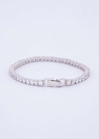 Silver plated bracelet studded in diamond stones only on kalki