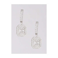 Silver Plated Earrings Studded With Stones In Geometric Pattern Online - Kalki Fashion