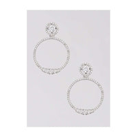 Silver Plated Earrings With Stones In Round Pattern Online - Kalki Fashion