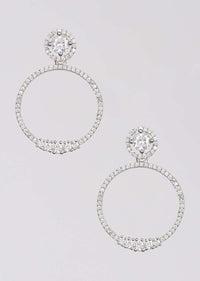 Silver Plated Earrings With Stones In Round Pattern Online - Kalki Fashion