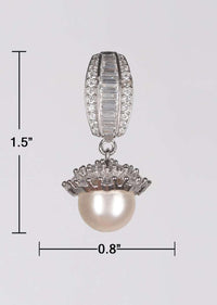 Silver Plated Earrings With Stones, Bugle Beads And Crystals And Dangling Pearl Online - Kalki Fashion