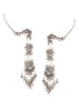 Silver And White Handcrafted Dangler Earrings In Mix Metal