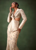 Silver Banarasi Brocade Jacket Lehenga Set