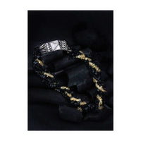 Silver Coiled Necklace With Yellow And Black Gemstones Made In Sterling Silver By Sangeeta Boochra