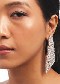 Silver Dangler Zircon Earrings