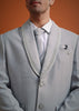 Silver Grey Cutdana Work Tuxedo And Pant Set