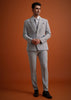 Silver Grey Cutdana Work Tuxedo And Pant Set