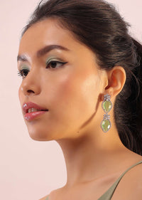 Silver Necklace & Earrings Set With Zirconia Diamonds In Swarovski Finish