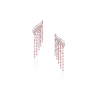 Silver Plated Faux Diamond And Rose Cut Stone Waterfall Earrings By Aster