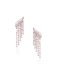 Silver Plated Faux Diamond And Rose Cut Stone Waterfall Earrings By Aster