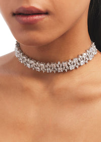 Silver Studded Choker Set