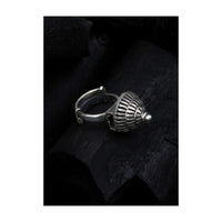 Silver Vintage Ring With Carved Dome Made In Sterling Silver By Sangeeta Boochra