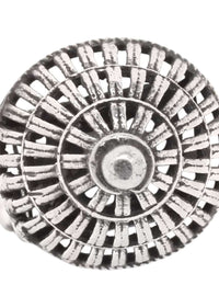 Silver Vintage Ring With Carved Dome Made In Sterling Silver By Sangeeta Boochra