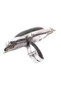 Silver Vintage Ring With Labradorite Gemstone Made In Sterling Silver By Sangeeta Boochra