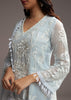 Sky Blue Organza Kurta Set With Resham Work