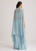 Sky Blue Georgette Palazzo Set With Embroidered Cape
