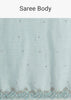 Sky Blue Saree With Cutdana Border And Unstitched Blouse