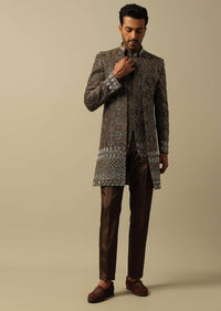 Sophisticated Brown Indowestern Ensemble