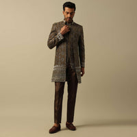 Sophisticated Brown Indowestern Ensemble