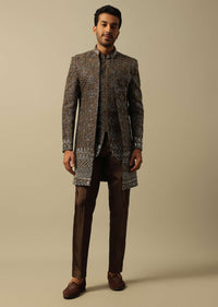 Sophisticated Brown Indowestern Ensemble