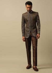 Sophisticated Brown Indowestern Ensemble