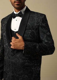 Sophisticated Grey Jacquard Tuxedo