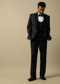 Sophisticated Grey Jacquard Tuxedo