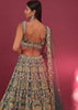 Peacock Green Raw Silk Bridal Lehenga With Embroidery - NOOR 2022