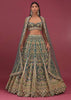 Peacock Green Bridal Lehenga In Raw Silk With Embroidery - NOOR 2022