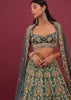 Peacock Green Raw Silk Bridal Lehenga With Embroidery - NOOR 2022