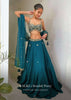 Srushti Porey In Kalki Pine Green Lehenga Choli In Raw Silk With Butti Work And Heavy Hand Embroidery In Mughal Motifs On The Choli