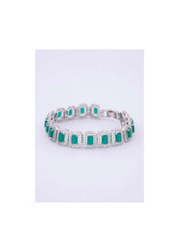 Stone studded bracelet with emerald green beads only on kalki