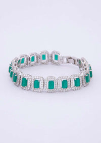 Stone studded bracelet with emerald green beads only on kalki