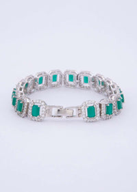 Stone studded bracelet with emerald green beads only on kalki