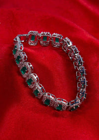 Stone studded bracelet with emerald green beads only on kalki