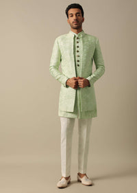 Stunning Green Indowestern Set