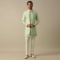 Stunning Green Indowestern Set